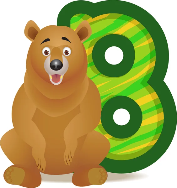 Dierlijke alfabet b met bear cartoon — Stockvector
