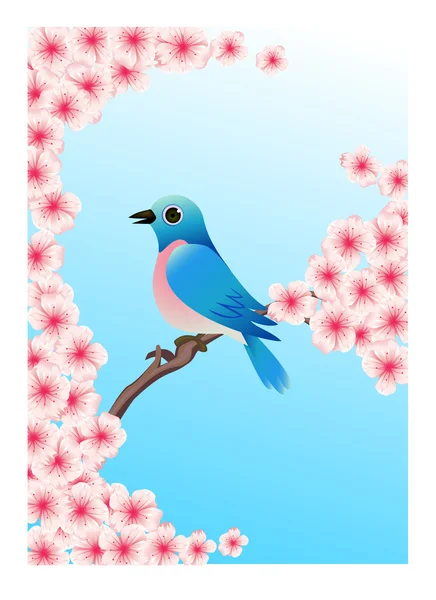 Uccello blu — Vettoriale Stock