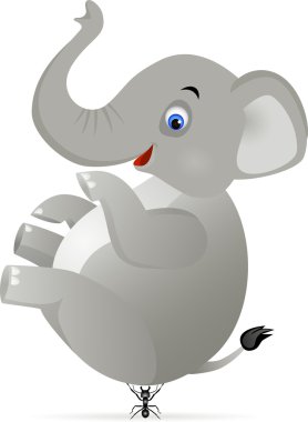 Elephant and ant clipart