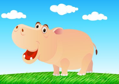 Hippo cartoon clipart