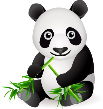 Funny panda cartoon clipart