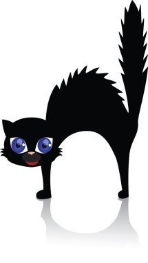 Scarry black cat clipart
