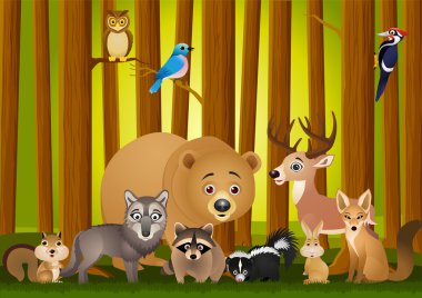 Funny animal cartoon clipart