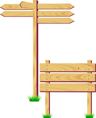 Wooden sign direction board clipart