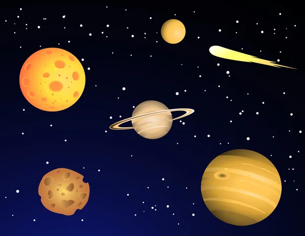 Planety ilustrace — Stockový vektor