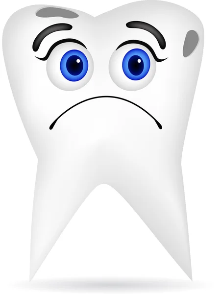 Kreslený smutný zub — Stockový vektor