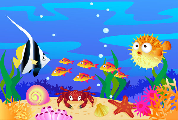 Sea life cartoon