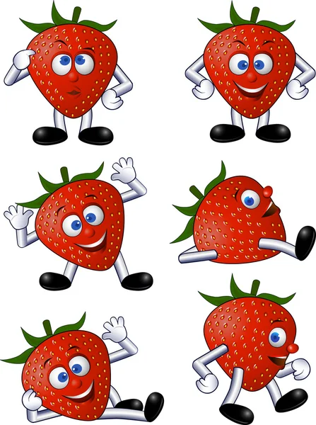 Personnage de dessin animé fraise — Image vectorielle