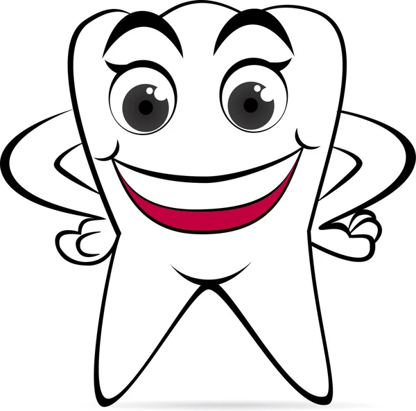 Zahn-Zeichentrickfigur — Stockvektor