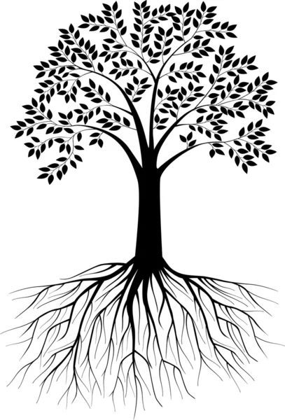 Träd silhouette illustration — Stock vektor