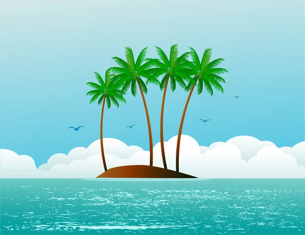 Isla tropical — Vector de stock