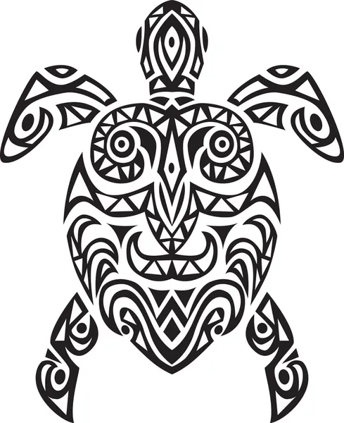 Tatuagem tribal de tartaruga — Vetor de Stock