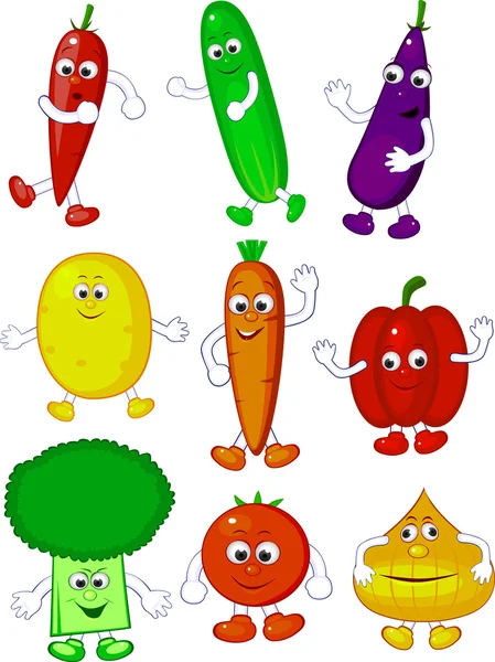 野菜の漫画のキャラクター — ストックベクタ