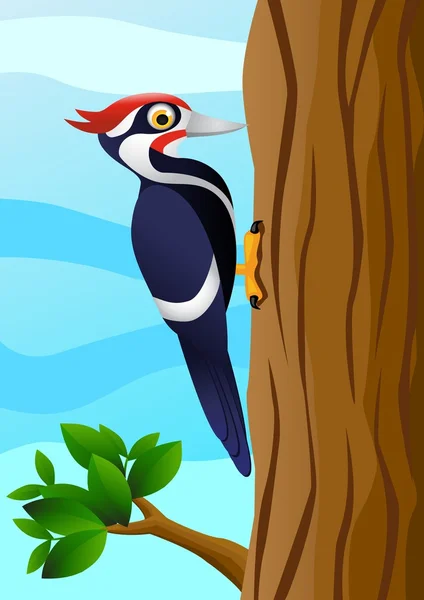 Woodpecker cartoon — Stock Vector