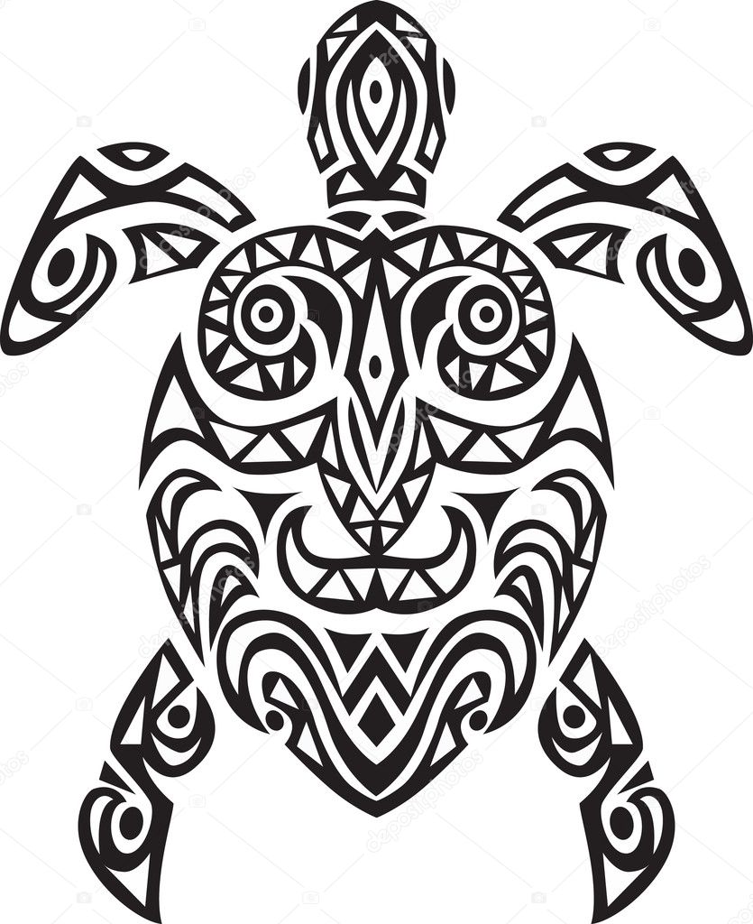 Turtle tribal tattoo