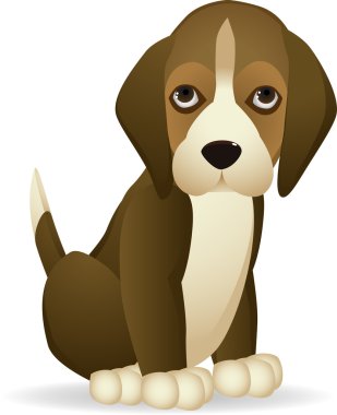 Cute puppy cartoon clipart