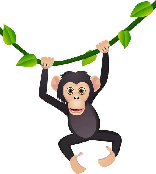 Schattig chimpansee — Stockvector
