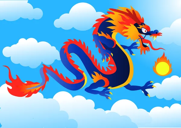 Kinesisk drake — Stock vektor