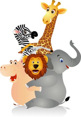 Funny animal cartoon clipart