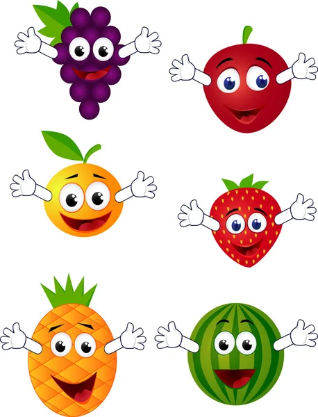Carácter de fruta divertida — Vector de stock