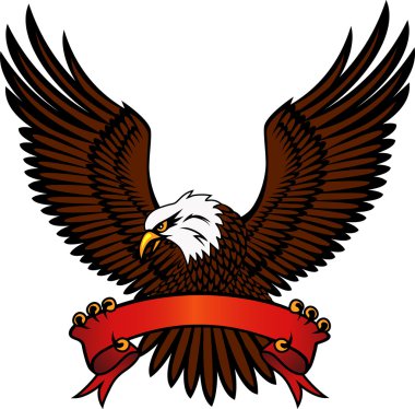 Eagle with emblem clipart