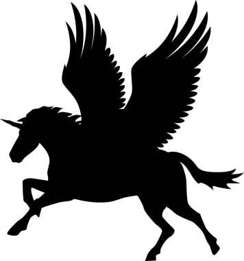 Horse fairy silhouette clipart