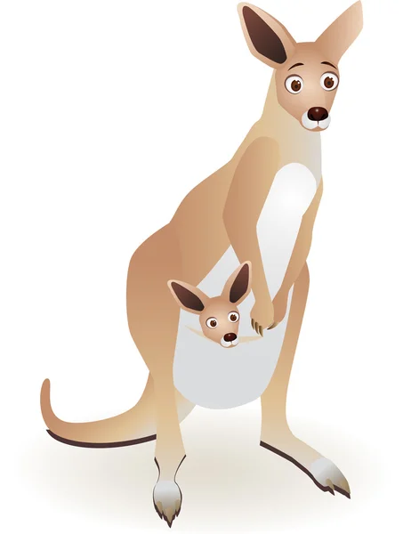 Mother and baby kangaroo — Stock Vector