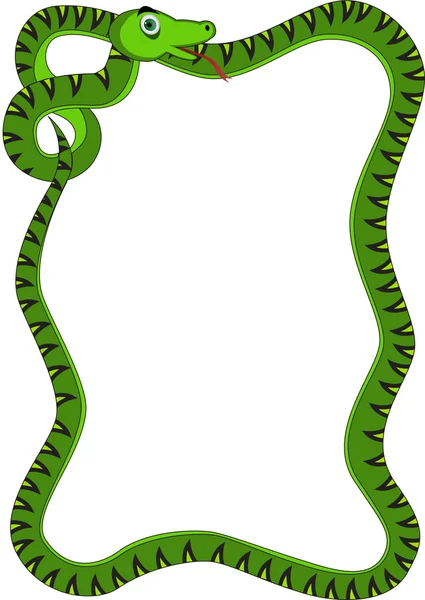 Serpente cornice cartone animato — Vettoriale Stock