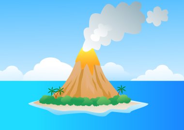 Volcano island clipart