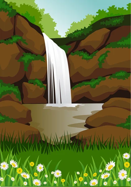 Bella cascata — Vettoriale Stock