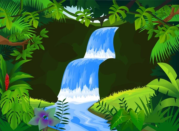 Красивый водопад — стоковый вектор