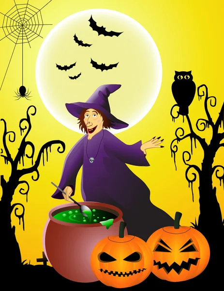 stock vector Halloween witch