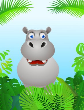 Hippo cartoon clipart