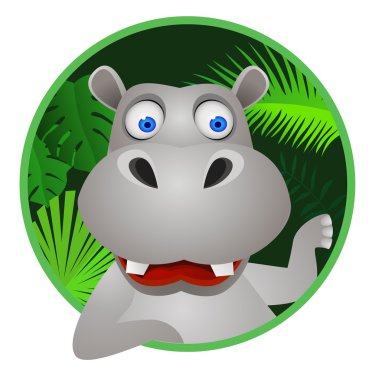 Hippo cartoon clipart