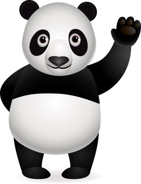 Cute panda cartoon clipart