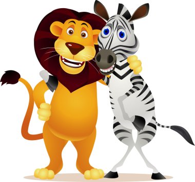 Zebra and lion clipart