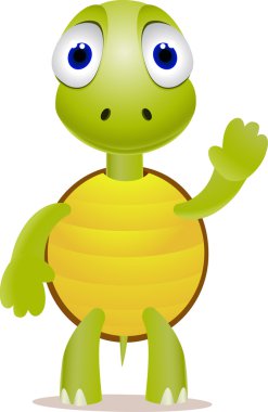 Funny turtle cartoon clipart