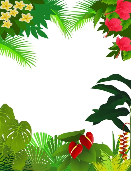 Fond de forêt tropicale — Image vectorielle