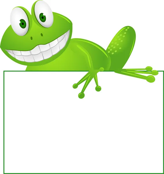 可爱的青蛙和空白符号 — 图库矢量图片