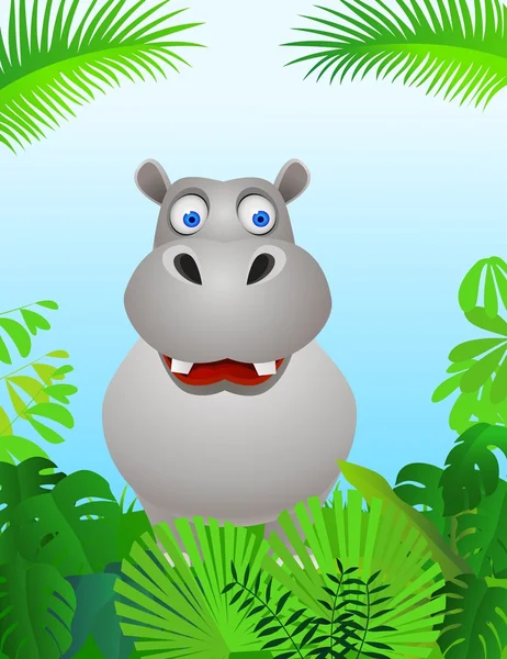 Hippo cartoon — Stock Vector