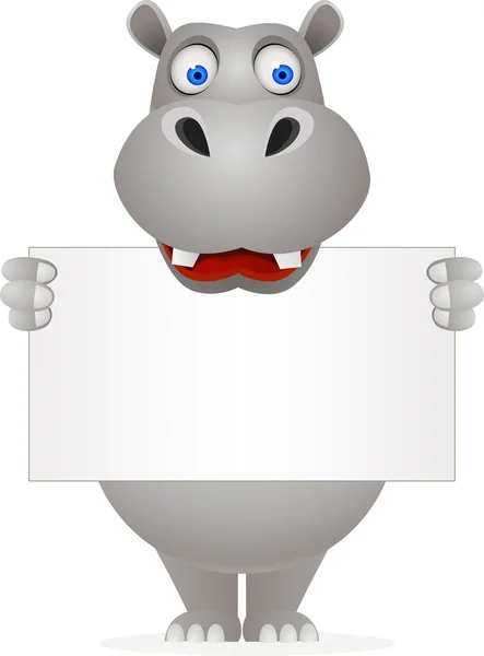 Mignon hippopotame et signe vierge — Image vectorielle