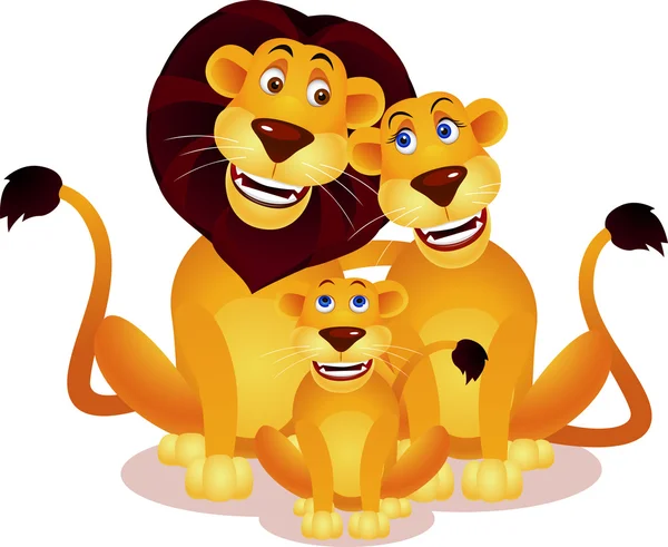 Famiglia di leoni — Vettoriale Stock