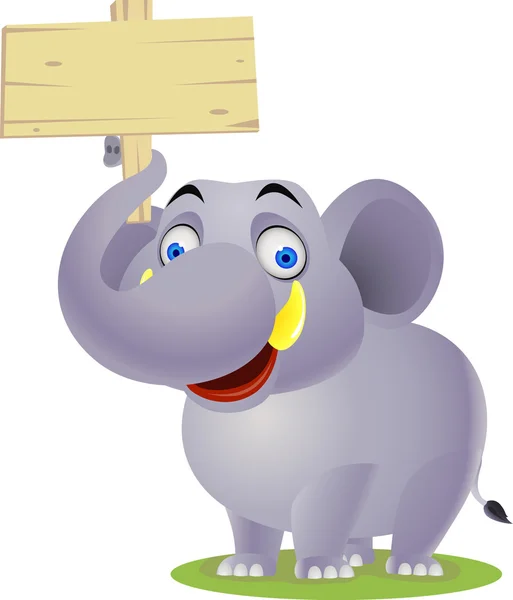 Slon a prázdný znak — Stockový vektor