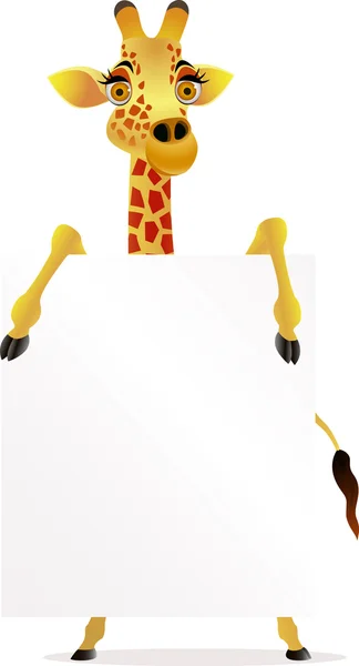 Giraffen och tomma vita tecken — Stock vektor