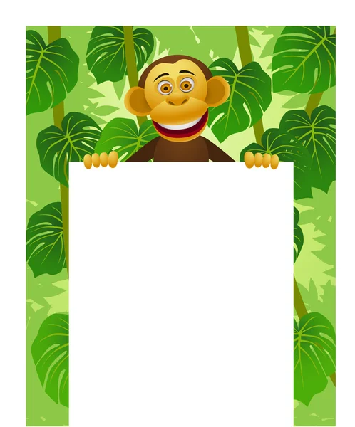 チンパンジーと空白記号 — ストックベクタ