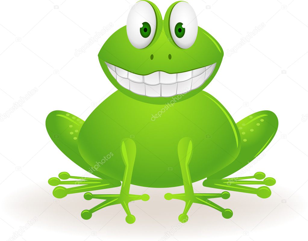 Cute frog cartoon — Stock Vector © dagadu #5858098