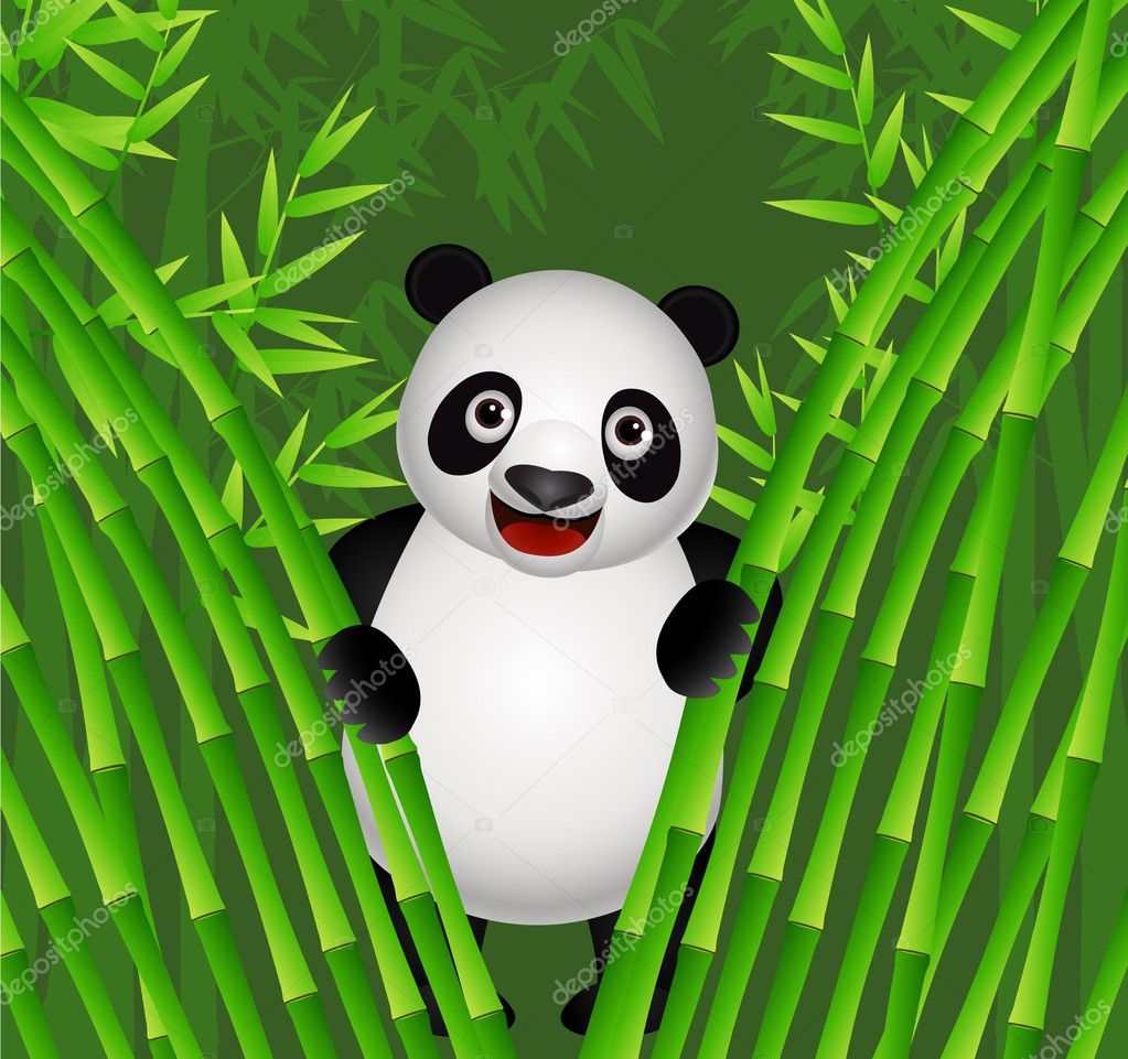 Panda Eating Bamboo — Stock Vector © Dagadu 5859105
