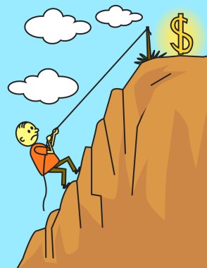 Man climbing for sucess clipart