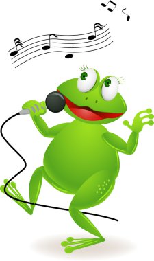 Frog singing clipart