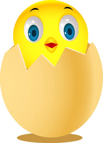 Funny chicken in egg — Stock Vector
